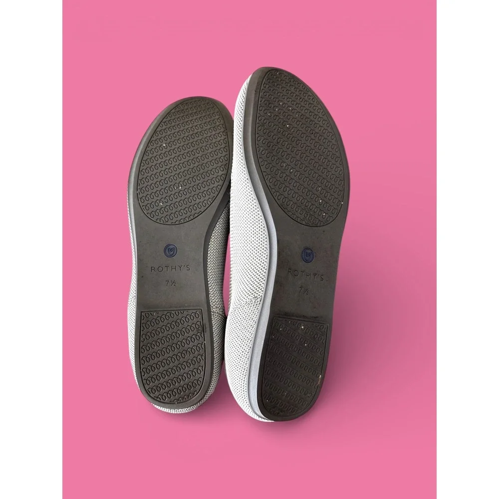 Rothy's The Round Flat‎ Light Gray Knit Comfort Size 7.5 flats